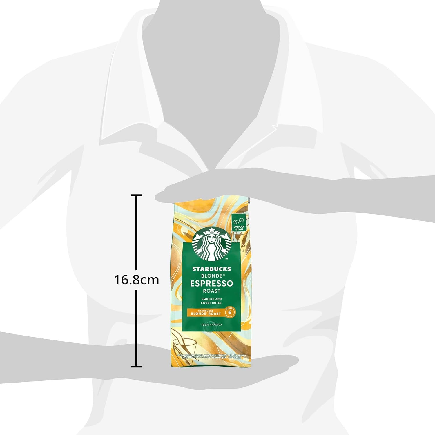 STARBUCKS Blonde Espresso Roast, Helle Röstung, Ganze Kaffeebohnen 200g (6er Pack)