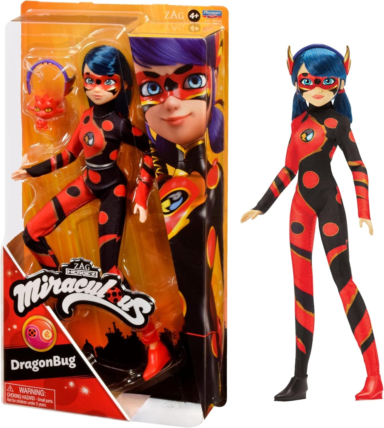 BANDAI - Figur - Miraculous Ladybug - Ankleidepuppe - 26 cm - Ladybug mit ihrem Yoyo im Telefonmodus - Neues Kostüm mit Vinyl-Effekt - P50028