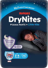 DryNites Pyjamahosen für Jungen 3–5 Jahre, 1 Packung (1 x 16 Stück)