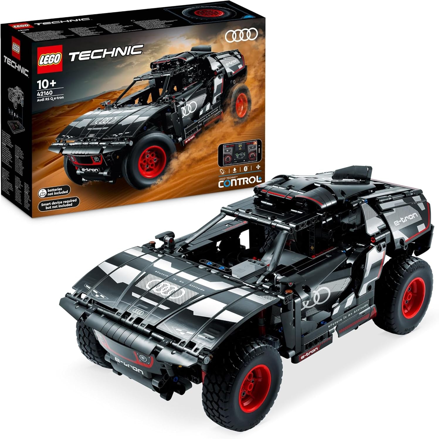 LEGO 42160 Technic Audi RS Q e-tron, ferngesteuertes Rallye-Auto-Spielzeug, Dakar-Rallye-Geländewagen, App-steuerter RC mit Control+, Geschenk für Jungen, Mädchen und Fans ab 10 Jahren zum Bauen