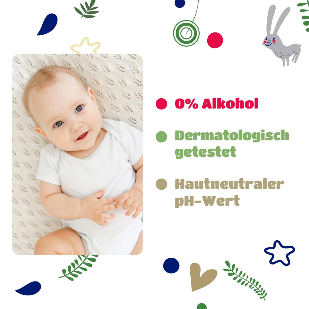 Kindii Natural Balance Feuchttücher für Babys – (1 x 60 Stk.) Feuchttücher für Babys und Kinder – Schützend, Aloe Vera, zarter Duft – 60 Stk.