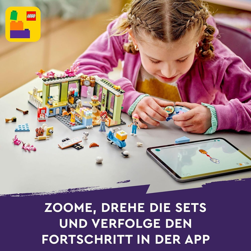 LEGO Friends Heartlake City Café, Kinderspielzeug, Spielzeugbäckerei, Geschenkidee für Mädchen und Jungen ab 6 Jahren, Set mit 3 Spielfiguren und Hundefigur 42618 Bausets Besuchen Sie den LEGO-Store