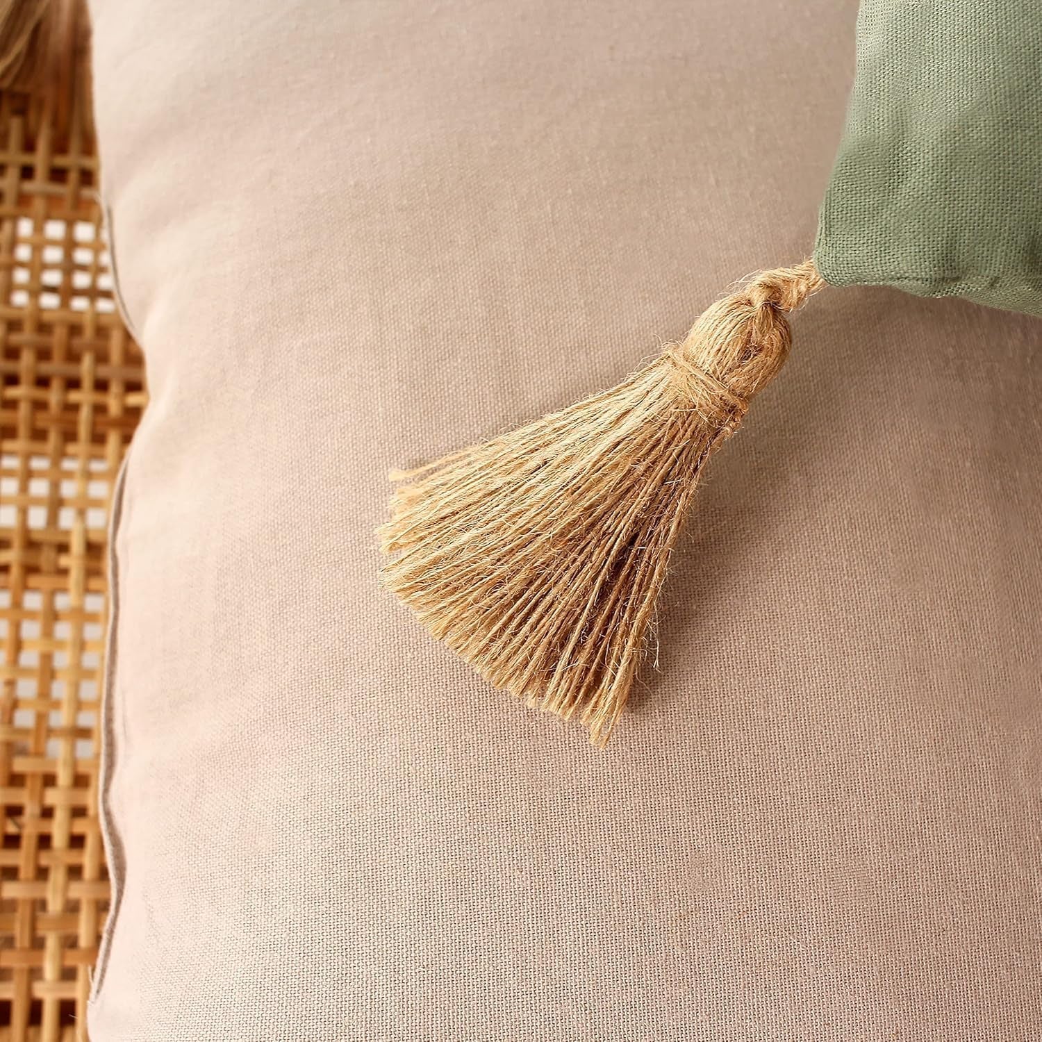 Steppdecke mit 4 Noppen, Jute, 90 x 190 cm, Ton, 2007AGCHLJT090190, 90 x 190 cm Steppdecken und Steppdecken Naty Shop