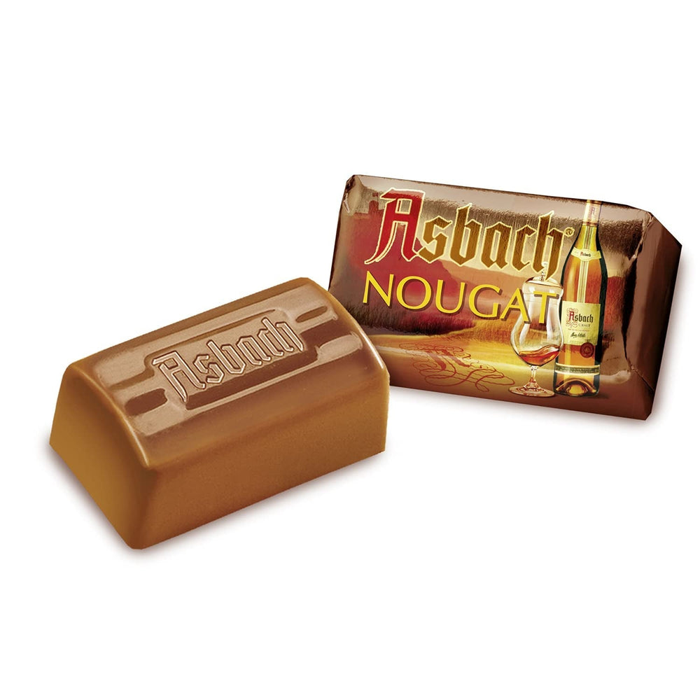 RCP Asbach Praline Mix, cu și fără crustă, umplutură lichidă, alcoolică, cadou minunat, 2 X 125 grame Bomboane de Ciocolata Naty Shop