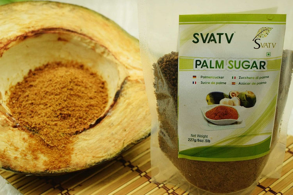 SVATV Braunes Palmzuckerpulver, 227 Gramm Süßstoffe Naty Shop