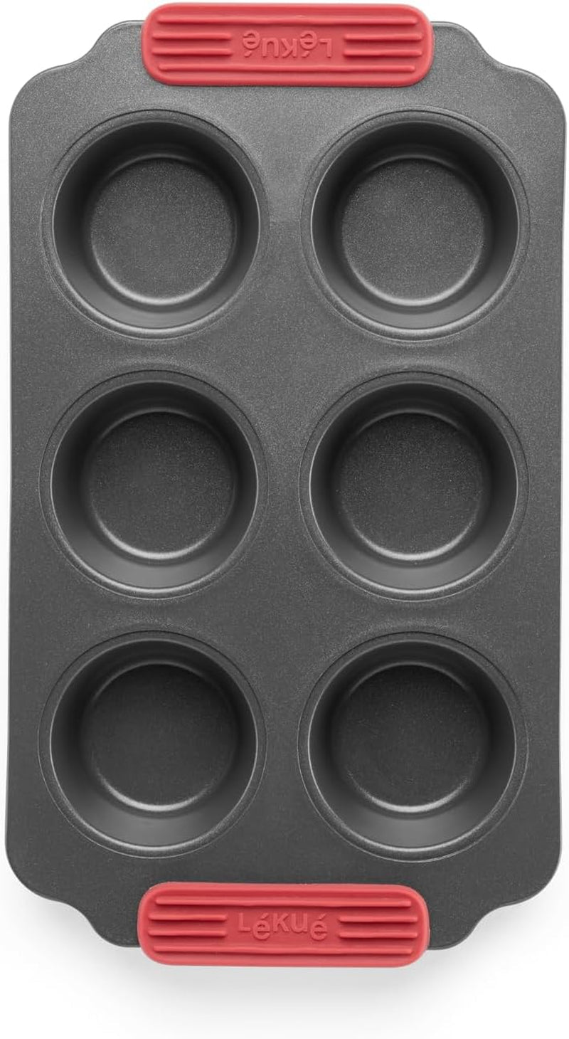 Lékué Muffin-Backform, Antihaftbeschichte, Metall, 6 Muldenformen und Backbleche Naty Shop