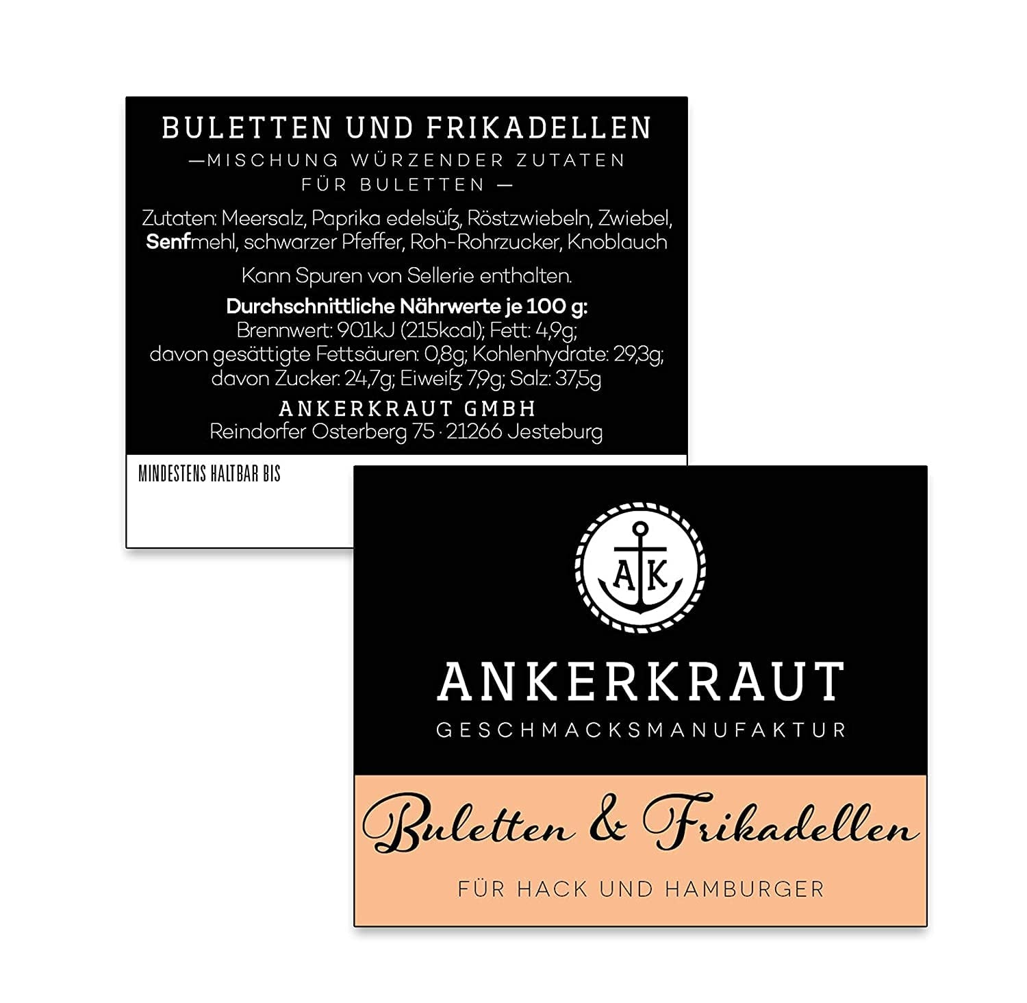 Ankerkraut Bulettes & Fleischpflanzerl, Gewürzmischung für Buletten und Frikadellen, 250g im aromatisierten Beutel