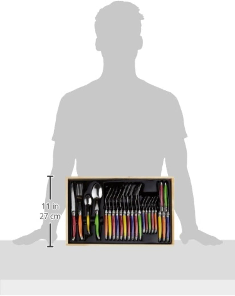 Pradel Excellence I7214P Besteckgarnitur Laguiole, Pastellfarben, 24-Teilig Bucatarie Naty Shop