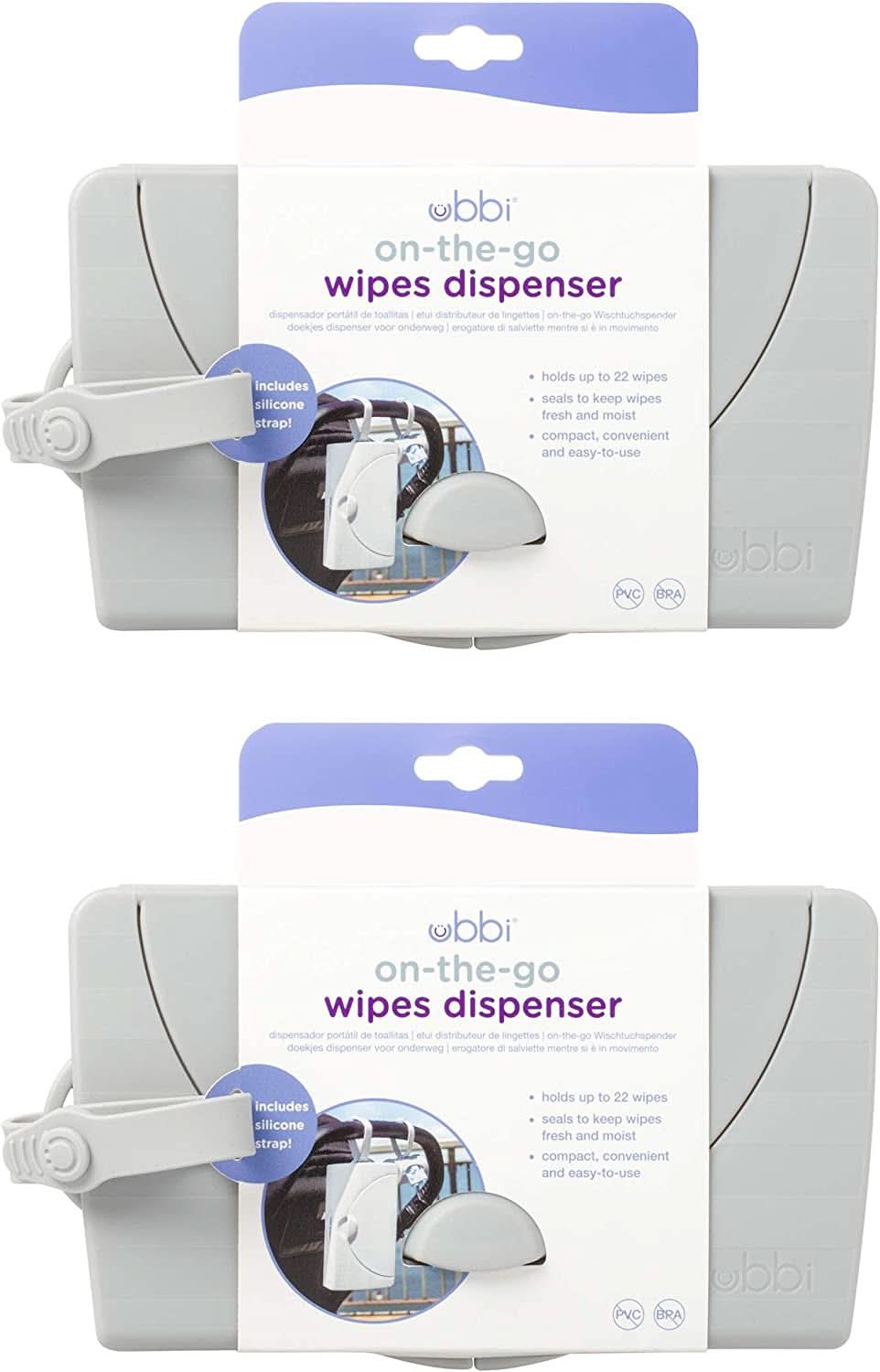 Ubbi On-the-Go-Feuchttücherhalter Geschenk für Babys, grau Baby-Feuchttücher Naty Shop