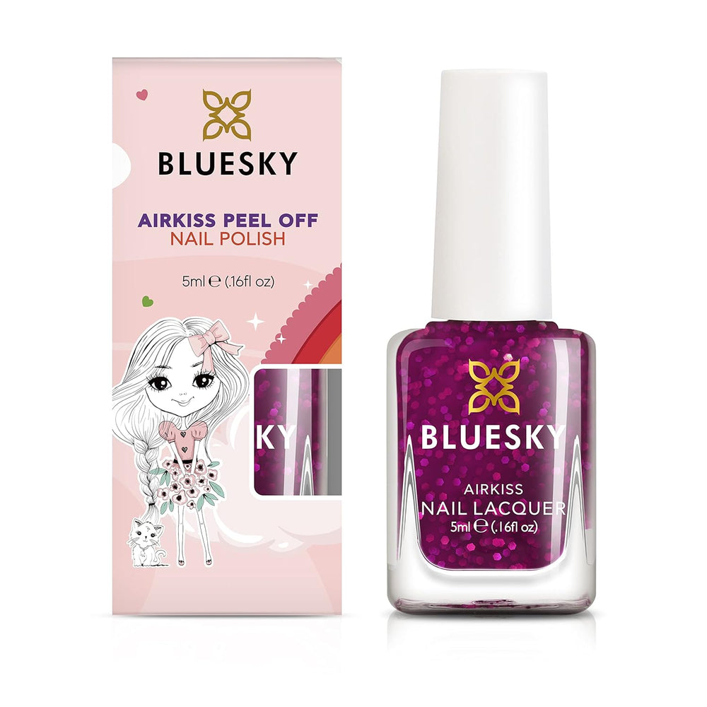 Bluesky Kids Nagellack – All Glitter, Pink. Leicht abziehbarer, ungiftiger, wasserbasierter, nicht gleitender Nagellack für Kinder, 5 ml