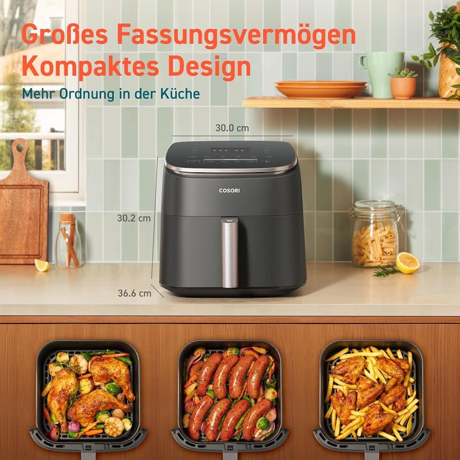 Cosori Turboblaze Heißluftfritteuse Airfryer, 9-in-1, 6 Liter, leise Appliances Naty Shop
