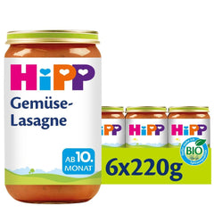 Hipp Pasta Bambini - Lasagne mit Gemüse, 6er Pack (6 x 220 g) Mutter und Kind Naty Shop