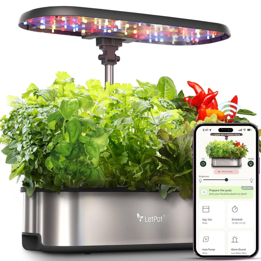 LPH-Max Hydroponic Grow System Kit, 21 Kapseln, App und WLAN, automatisch gesteuert, Smart Indoor Garden mit 36 ​​W LED-Licht, automatisches Tropfbewässerungsset, selbstverwaltete Pflege