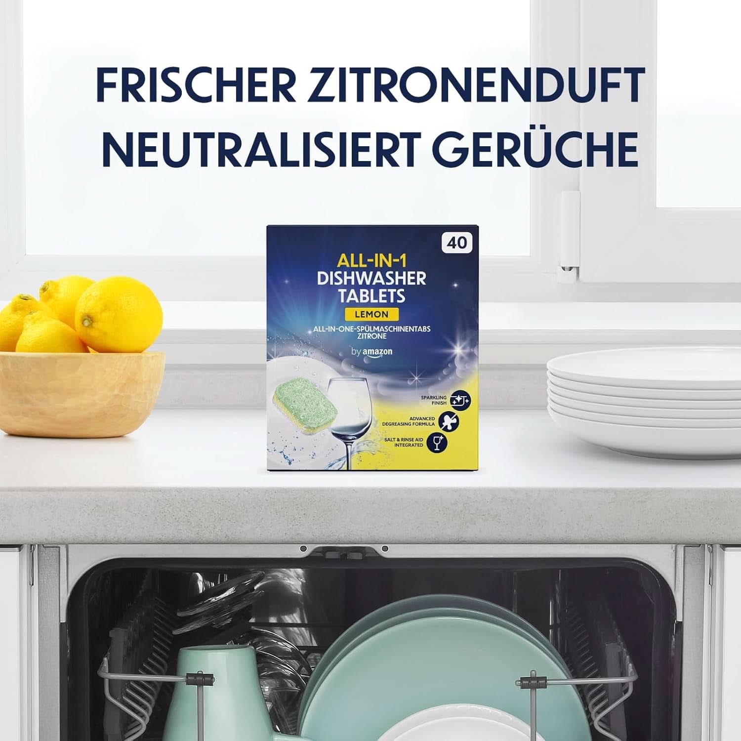 All-In-One-Geschirrspülertabletten, Zitrone, 40 Tabletten Naty Shop Kitchen Detergents