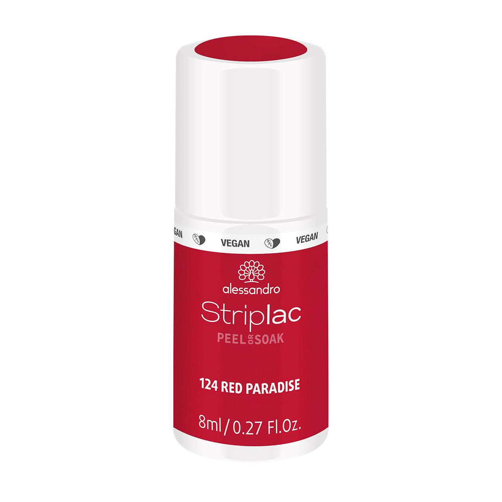 Alessandro Striplac Red Paradise UV-Nagellack – Zart und langlebig – Einfache Entfernung dank der Entfernungstechnologie – Vegan und tierversuchsfrei – 8 ml