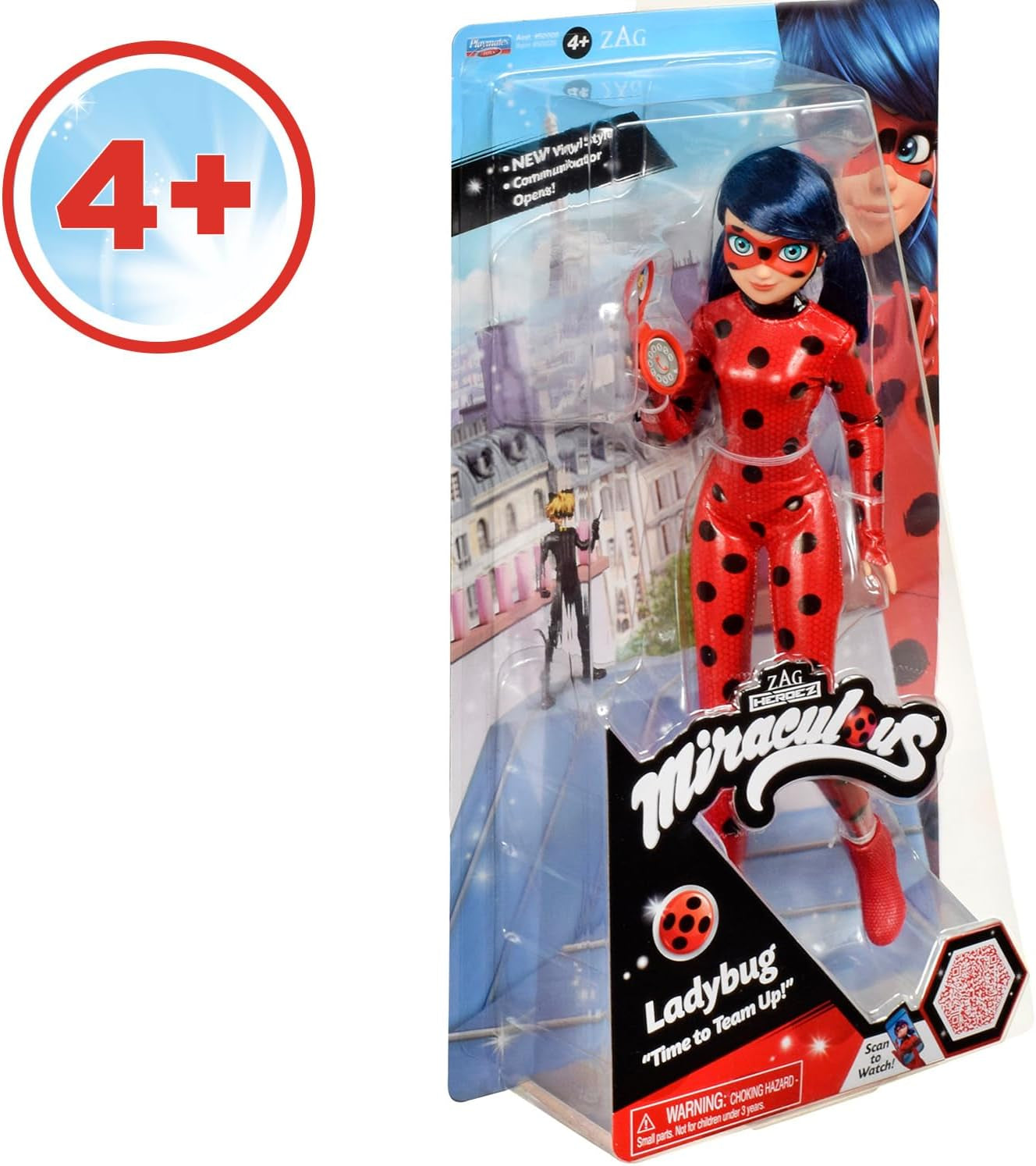 BANDAI - Figur - Miraculous Ladybug - Ankleidepuppe - 26 cm - Ladybug mit ihrem Yoyo im Telefonmodus - Neues Kostüm mit Vinyl-Effekt - P50028