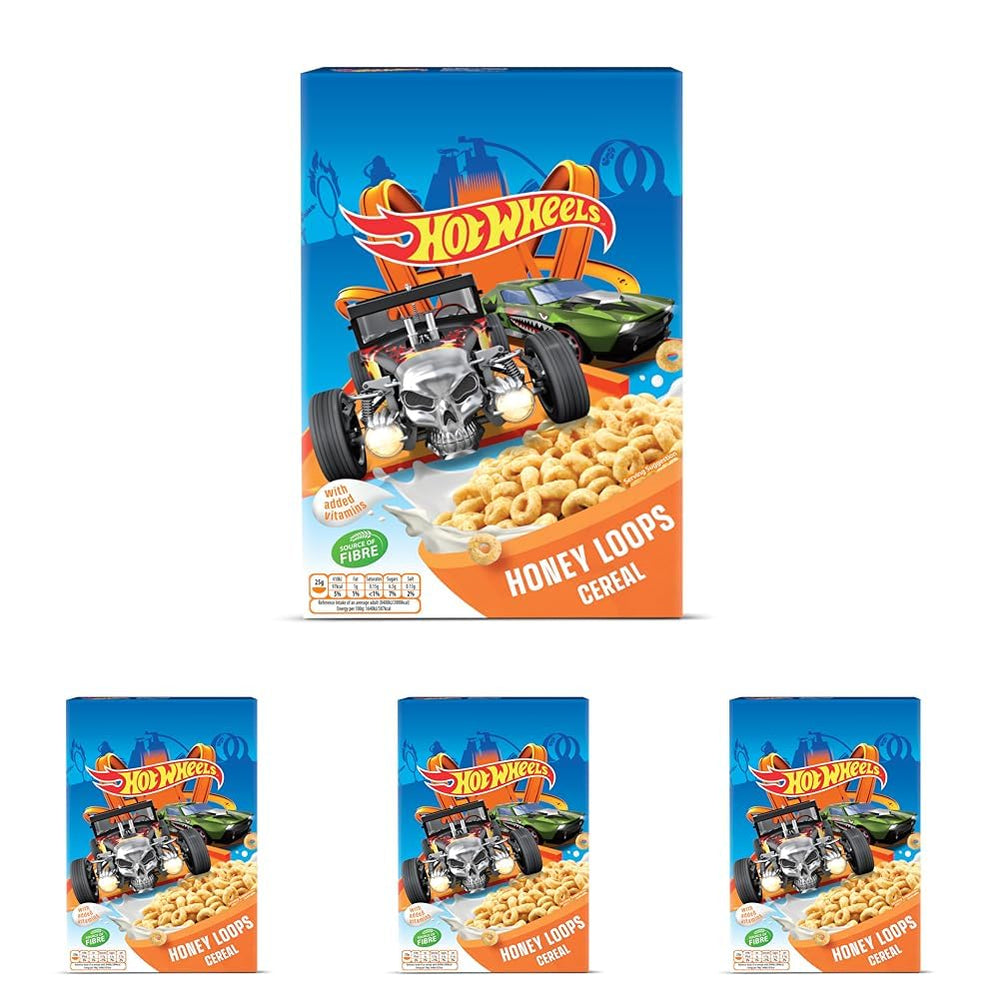Hot Wheels Honey Loops Knuspriges Vollkorn-Frühstückscerealien mit zusätzlichen Vitaminen, 1 Packung (1 x 375 g)