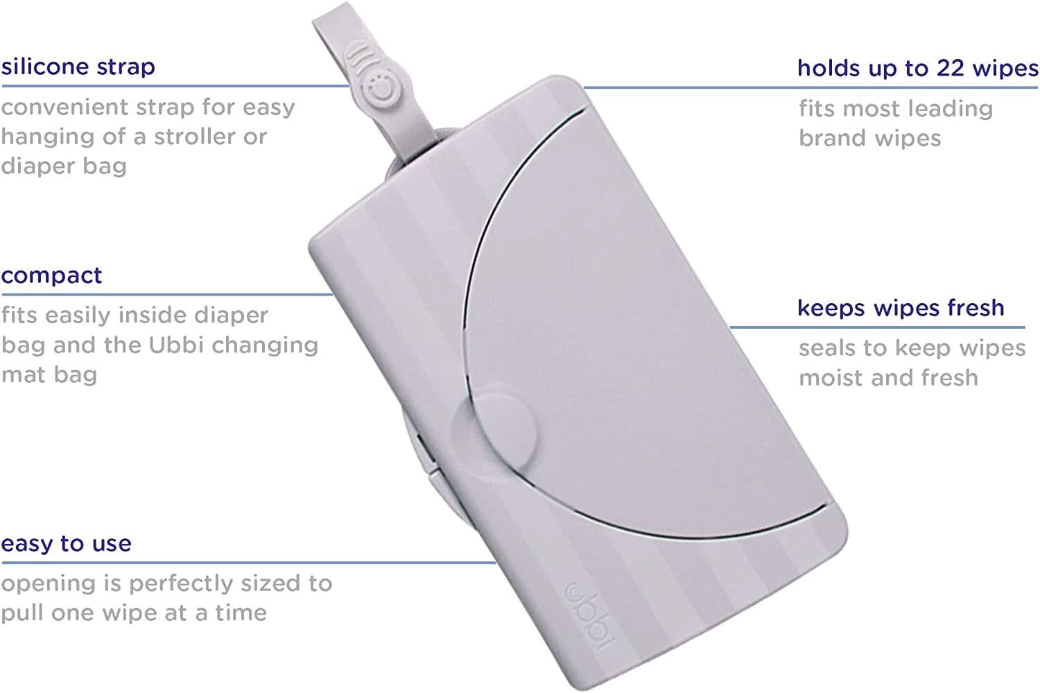 Ubbi On-the-Go-Feuchttücherhalter Geschenk für Babys, grau Baby-Feuchttücher Naty Shop