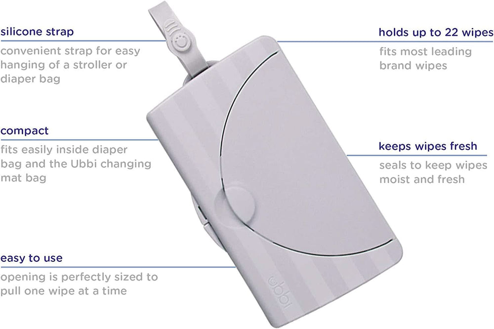 Ubbi On-the-Go-Feuchttücherhalter Geschenk für Babys, grau Baby-Feuchttücher Naty Shop