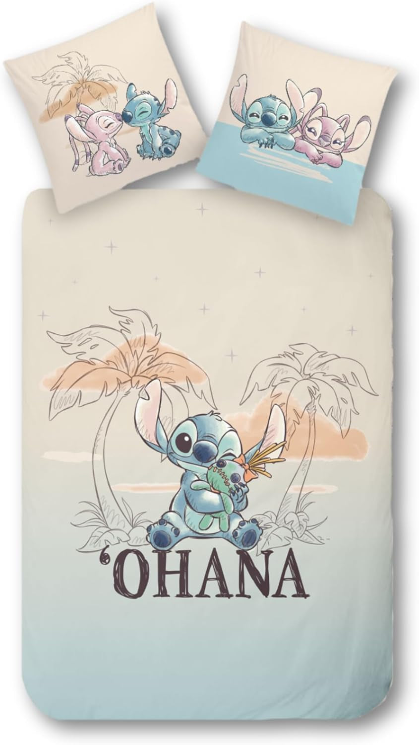 Lenjerie de pat pentru copii pentru fete și băieți, desene animate, 100% bumbac Lenjerie de pat - copii Naty Shop Stitch