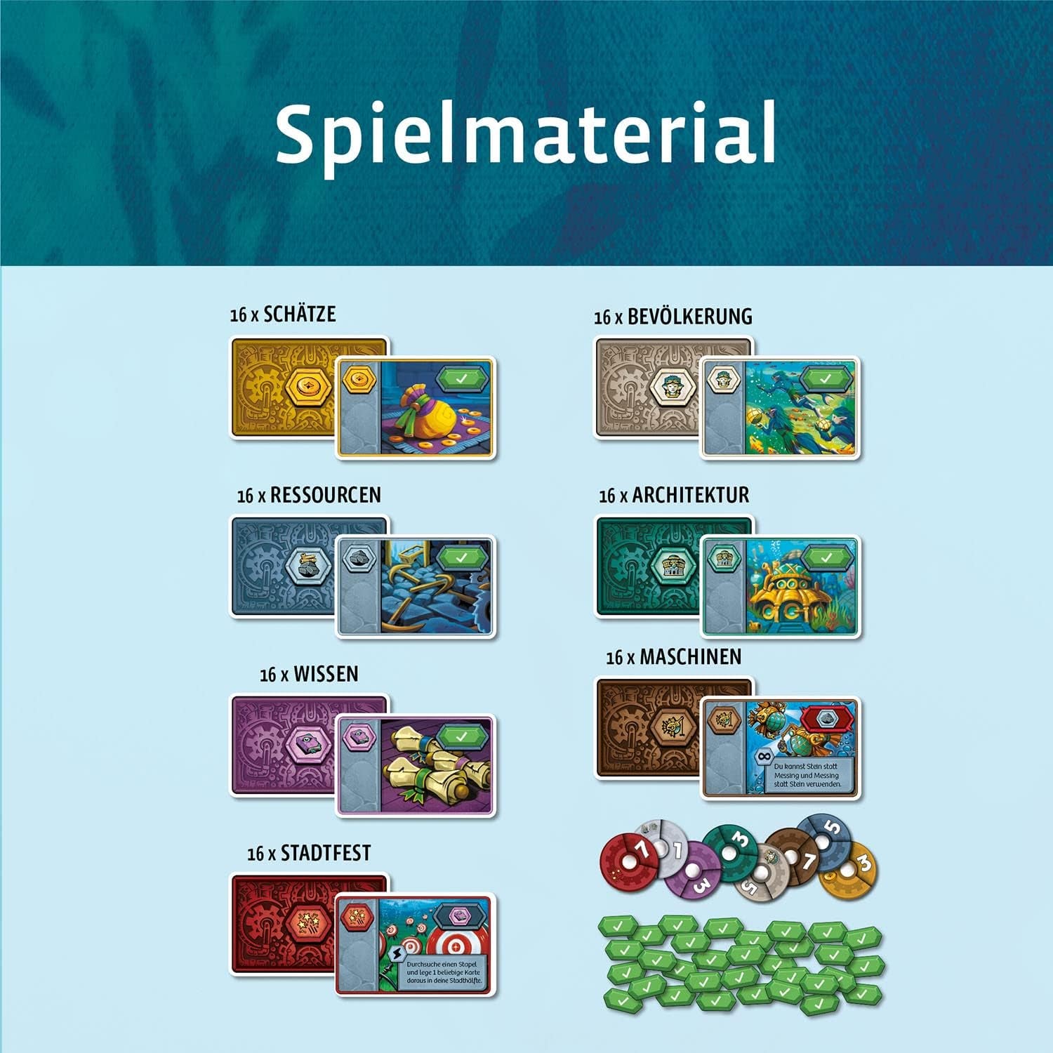 KOSMOS 683665 Pacifica - Erwecke die versunkene Stadt mit Taktik und Glück zum Leben, Zwei-Personen-Spiel, Brettspiel für genau 2 Spieler, ab 10 Jahren, Strategiespiel