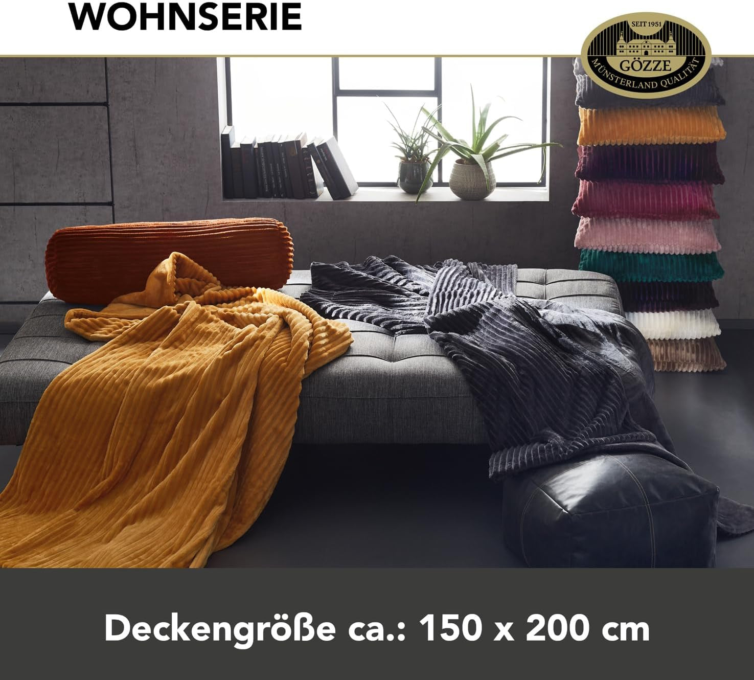Gözze – Bequeme und weiche Decke in Cordoptik, 1620 g/Stück, 150 x 200 cm – Zimtbetten und Decken. Besuchen Sie den Gözze-Store