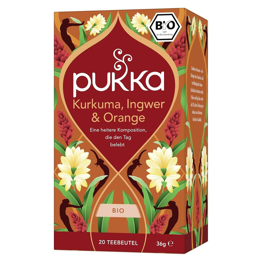 Pukka | Amestec de ceaiuri aromatizate bio „Lămâie și ghimbir cu o notă fină de miere de Manuka” | Încălzește-te și relaxează-te cu acest ceai | Pachet de 1 | 20 pliculețe de ceai