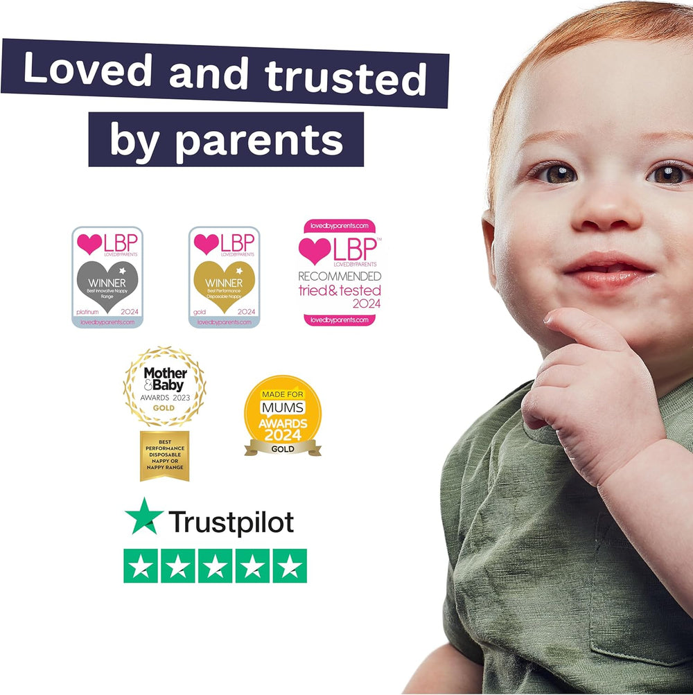 Umweltfreundliche Höschen, Größe 7 (17 kg+), 16 Stück, Einwegunterwäsche für empfindliche und allergische Haut, parfümfrei, seitlicher Kordelzug