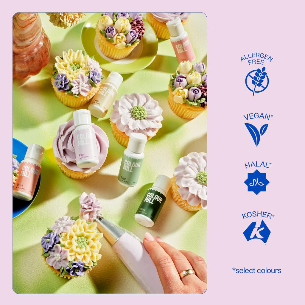 Colorant alimentar galben pe bază de ulei Colour Mill - Colorant alimentar pentru ciocolată, fondant, brioșe, prăjituri, copt, macaroane - Colorant alimentar pentru decorarea torturilor - 20 ml