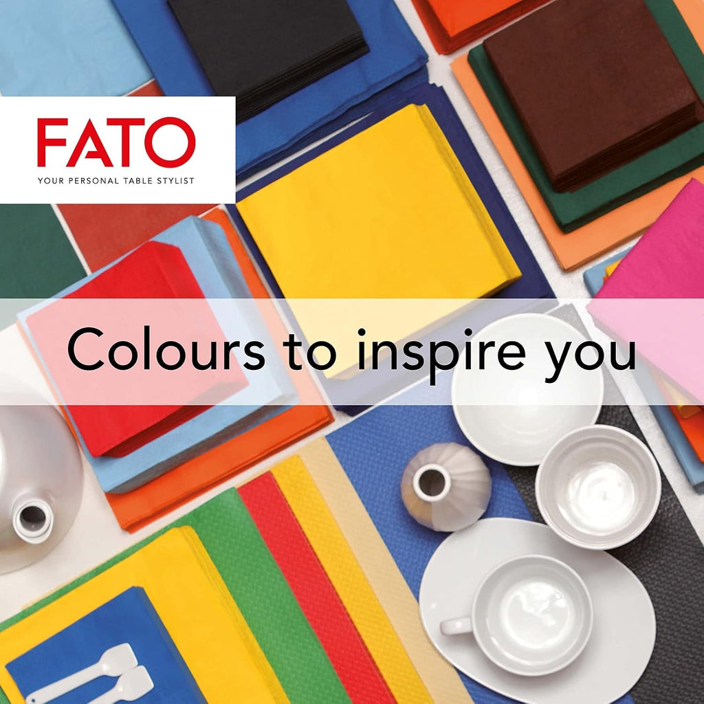 Fato - Șervețele de hârtie de unică folosință, ideale pentru prânzuri informale și bufete, pachet de 50 de șervețele, dimensiune 33X33, pliate în 4, 2 straturi, culoare șampanie, 100% hârtie din celuloză pură, FSC