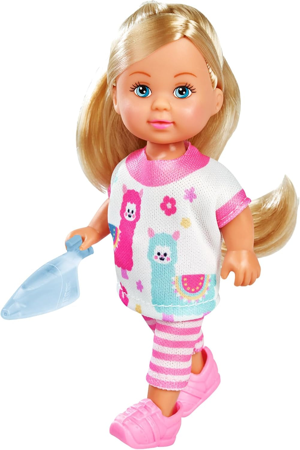 Simba Evi Love Home Puppe – Knöchelidepuppe mit 2in1 Staubsauger, Haushalts Rollenspiel mit Zubehör, kleine Modepuppe zum Spielen, 12 cm, ab 3 Jahre
