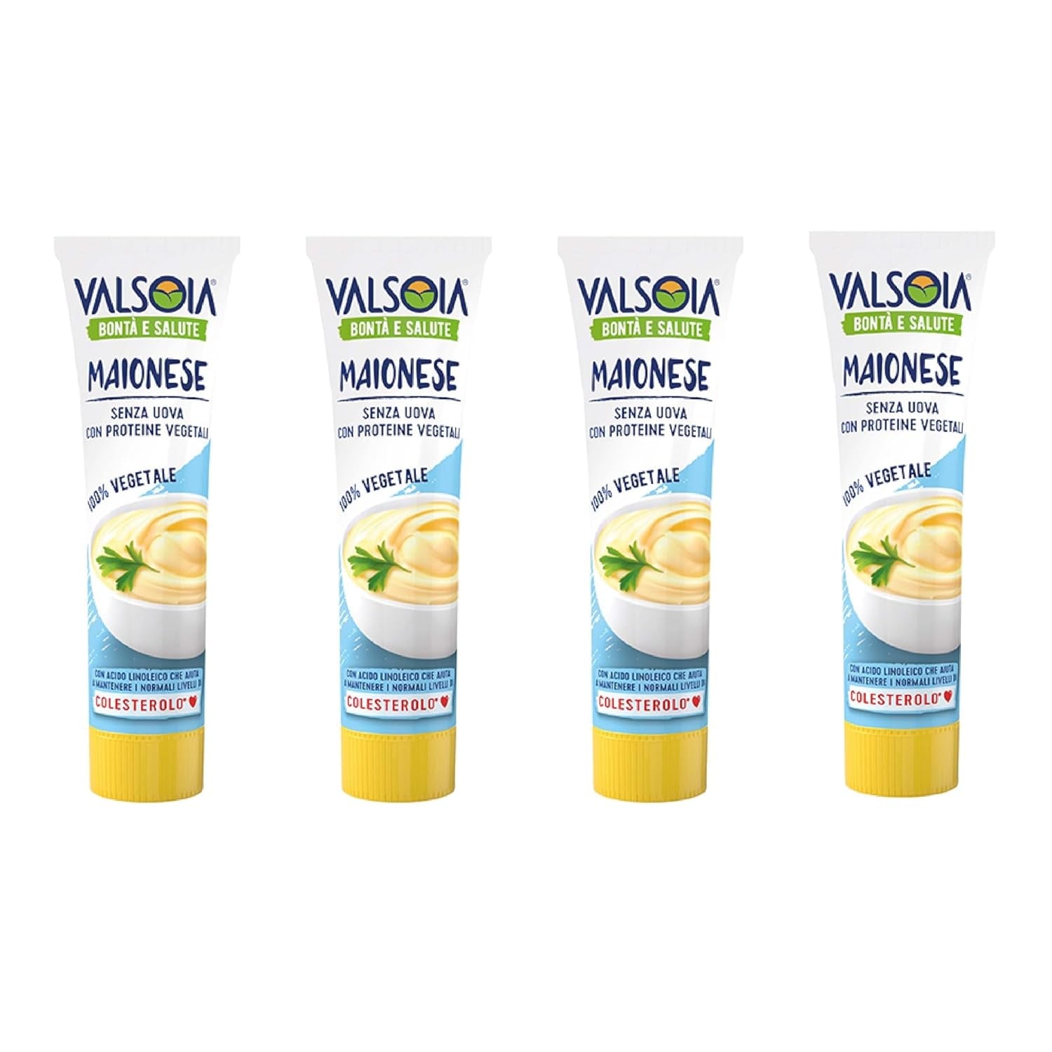Eifreie Soja-Mayonnaise auf pflanzlicher Basis, ideal für Veganer und Vegetarier, vielseitig in der Küche einsetzbar, 4 x 150 ml