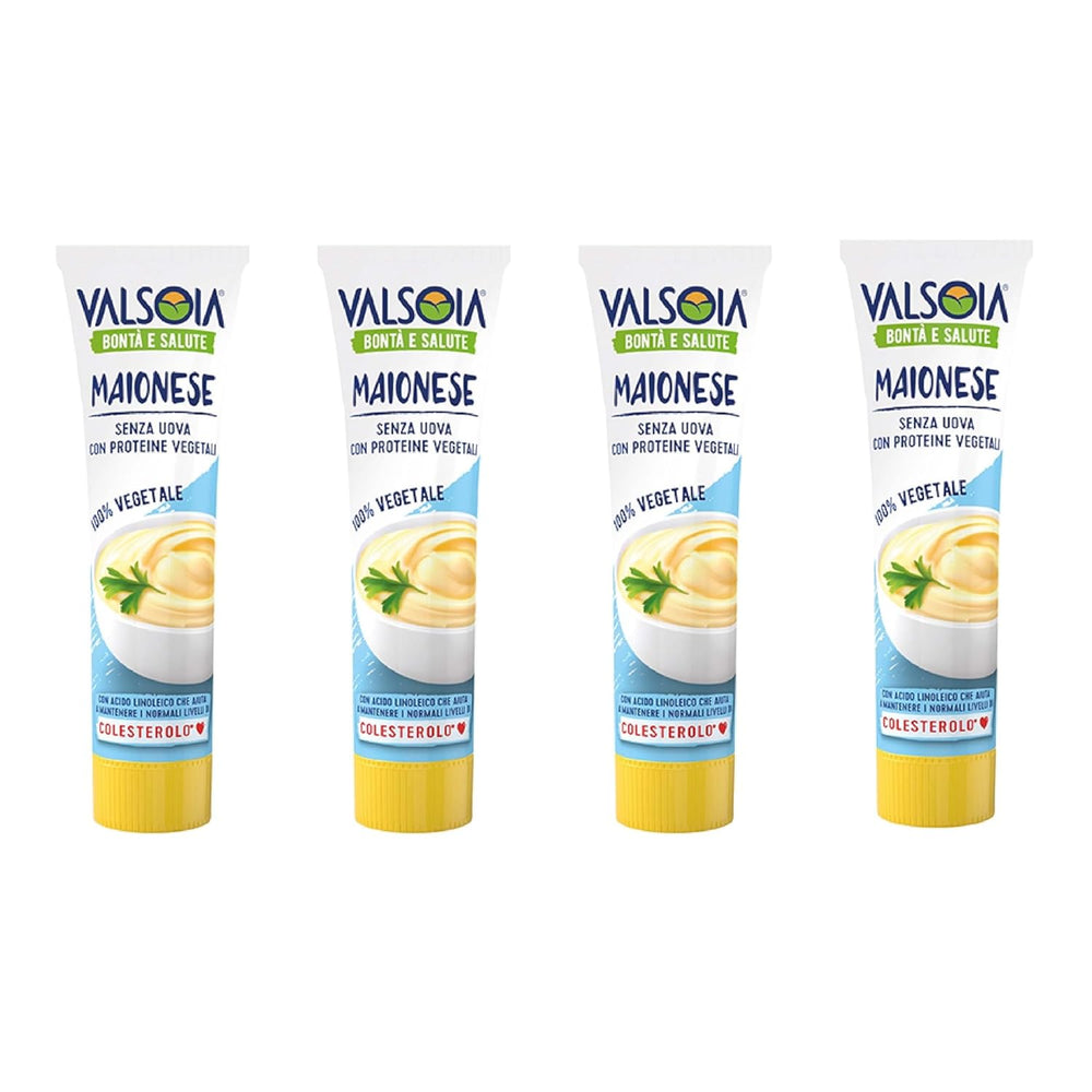Eifreie Soja-Mayonnaise auf pflanzlicher Basis, ideal für Veganer und Vegetarier, vielseitig in der Küche einsetzbar, 4 x 150 ml