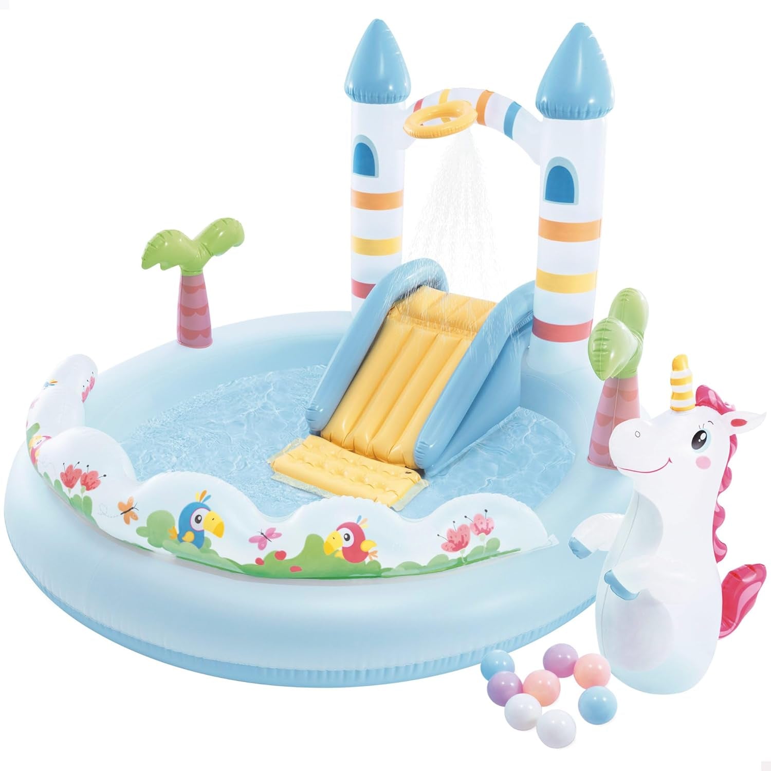 Spielcenter Intex Unicorn Castle 56148NP (aufgeblasen, 196 x 178 x 127 cm)