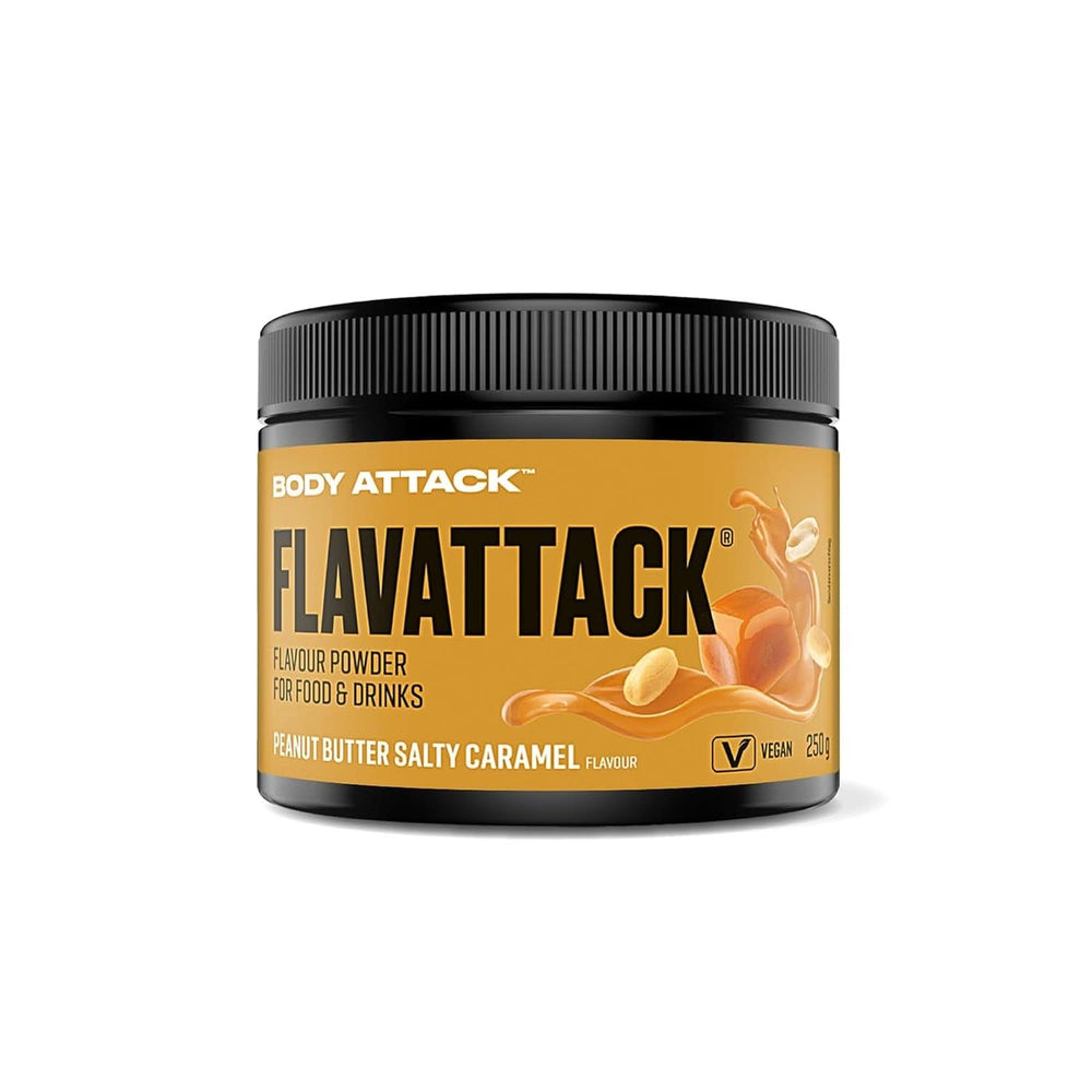 Body Attack Flavattack®, Double Choc Brownie, 250 g / 83 Portionen Flavours Naty Shop 250 Gramm Erdnussbutter + gesalzenes Karamell