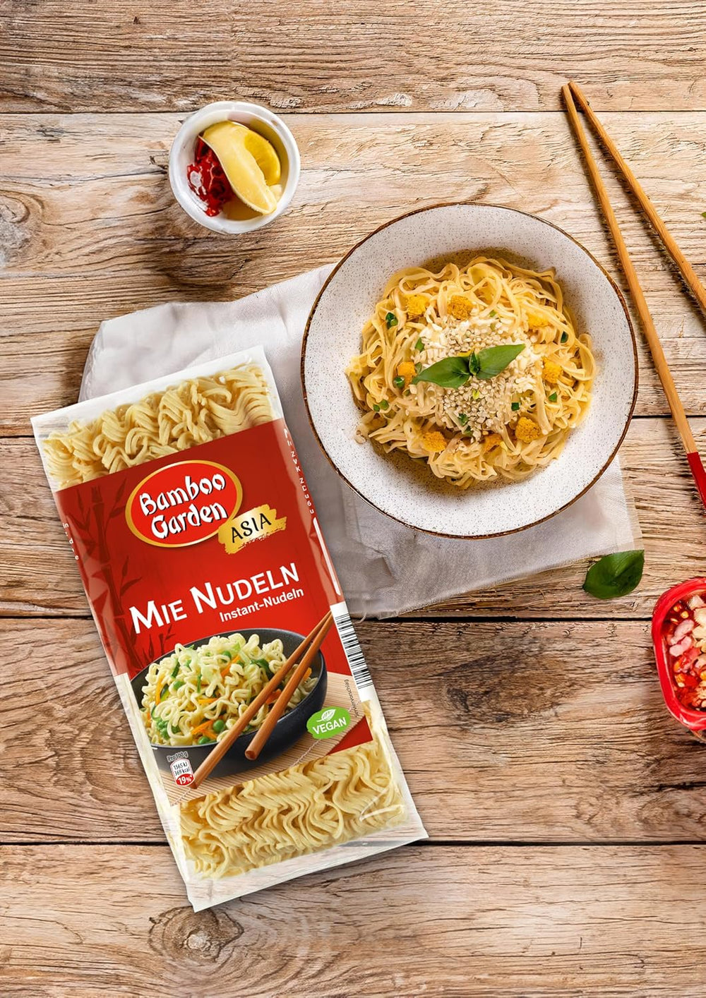 Bamboo Garden - Mie-Nudeln | Instantnudeln für die asiatische Küche | Ideal für Wok-Gerichte oder Suppen Veganer | 250g Beutel