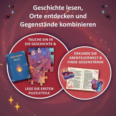 KOSMOS 684853 Puzzle de aventură în Den Tiefen Des Vulkans, 258 piese, Puzzle interactiv de aventură pentru copii cu vârsta de peste 8 ani, Descoperă o poveste de aventură cu fiecare piesă de puzzle Puzzle Naty Shop