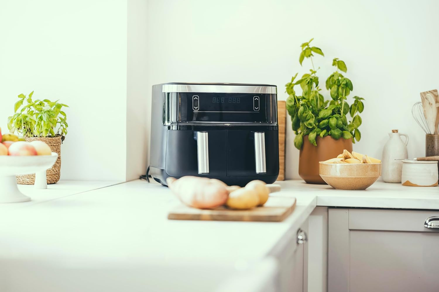 SEVERIN Doppel-Heißluftfritteuse mit Garraum 2 x 3,8 l, 8 Automatikprogramme Haushaltsgeräte Naty Shop