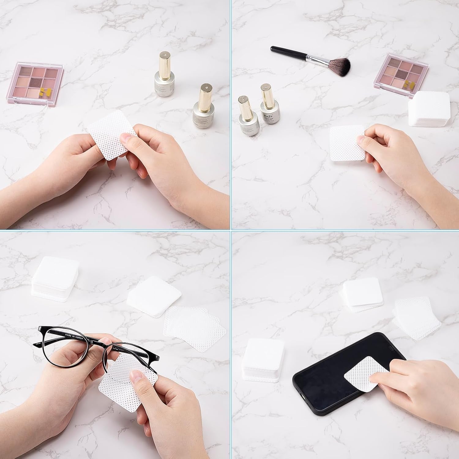 500 de ojă cu gel, fără scame, pentru îndepărtarea ojei, gel UV, pentru manichiură și pedichiură – alb