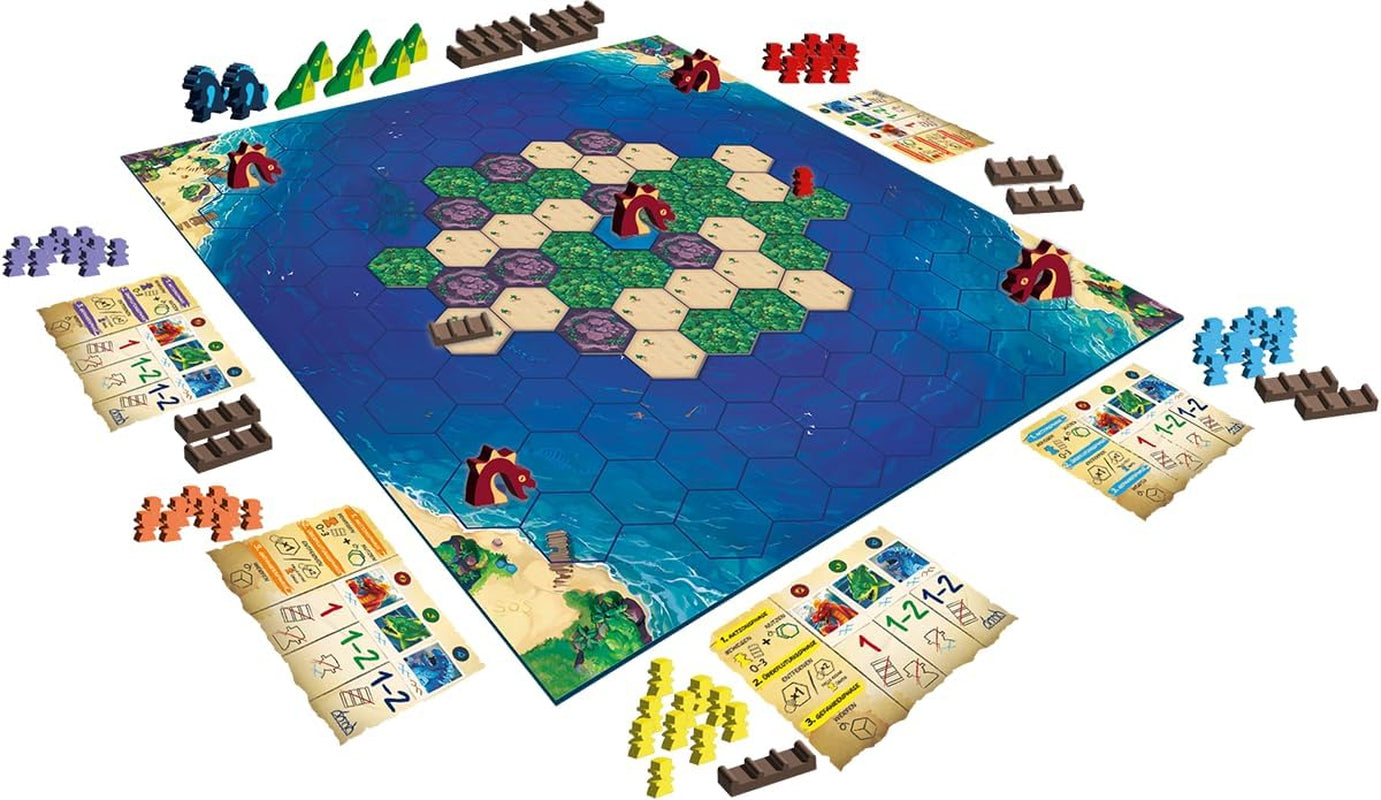 Zygomatic, Survive The Island, Familienspiel, Brettspiel, 2-5 Spieler, ab 8 Jahren, 45 Minuten, Deutsch