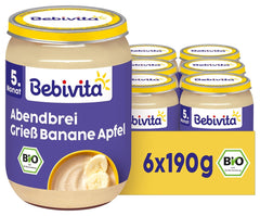 Grieß-Bananen-Apfel-Abendbrei, 190g 6er Pack (6x190g)
