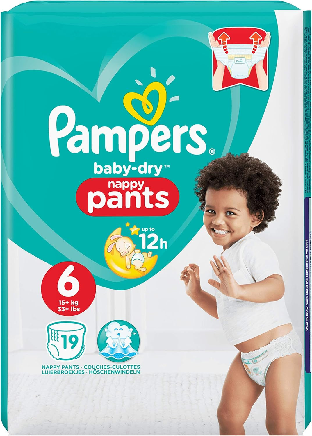 Pampers Baby-Dry Windeln, Größe 8, 43 Windeln, ab 19 kg, Jumbo+ Packung