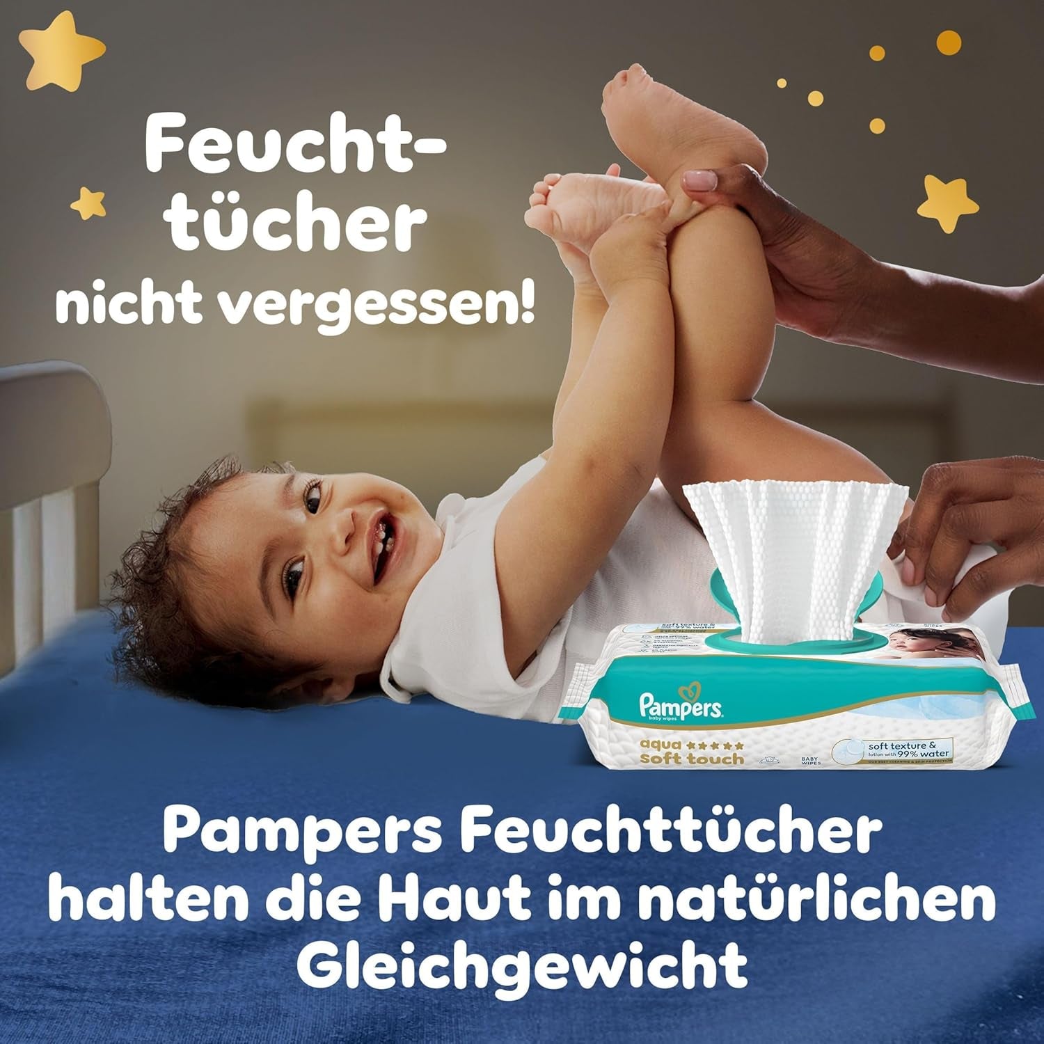 Pampers Night Pants Windeln der Größe 6, 138 Stück, 13 kg–19 kg, bieten zusätzlichen Schutz für die ganze Nacht.