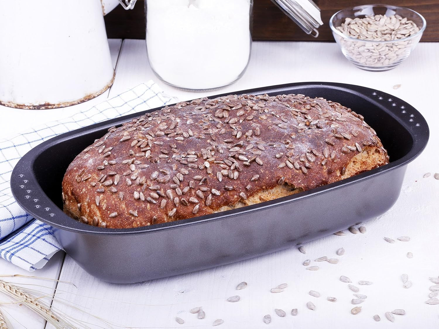 Chg 9942-04 Bratenform Mit Deckel, Antihaftbeschichte, Anthrazit-Metallic, 37 X 20 X 7 Cm Backformen und Tabletts Naty Shop