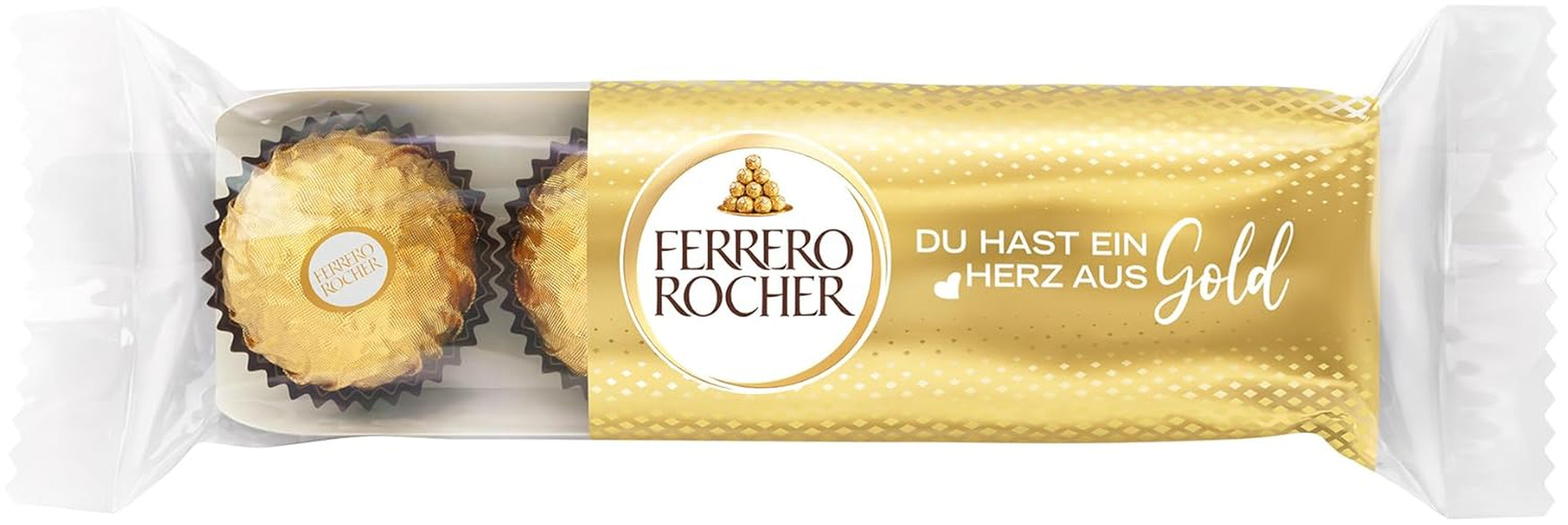 Ferrero Rocher – Knusprige und cremige Haselnuss-Spezialitäten-Pralinen – Valentinstagsgeschenk für Sie und Ihn – 16 Packungen mit 4 einzelnen Pralinen
