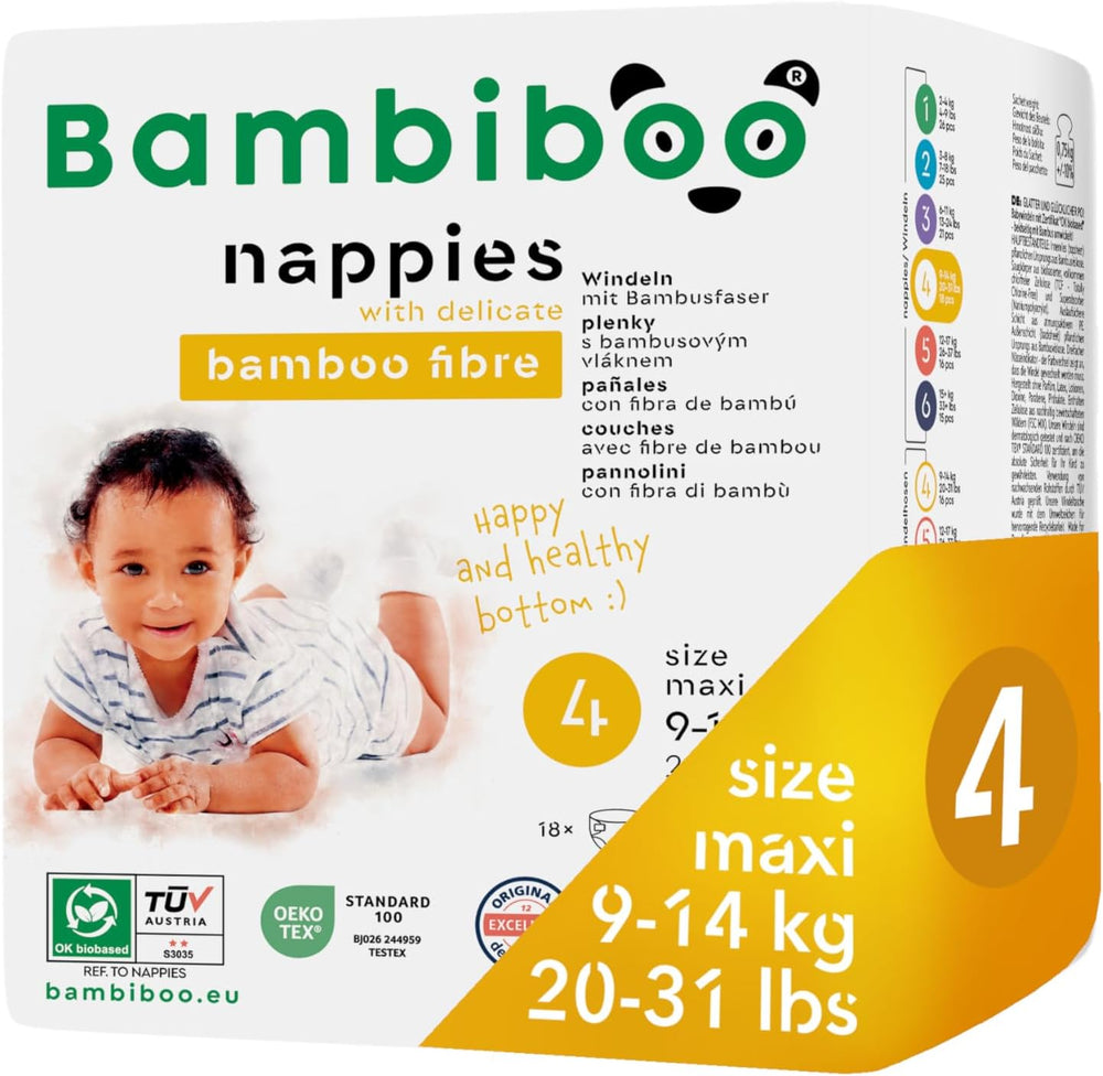 Bambiboo Mini-Einwegwindeln, hautfreundlich, mit weicher Bambusfaser-Nabelöffnung – Windeln für Neugeborene – Einwegwindeln für Neugeborene – Hautschutz – Größe 2, 25 Stk
