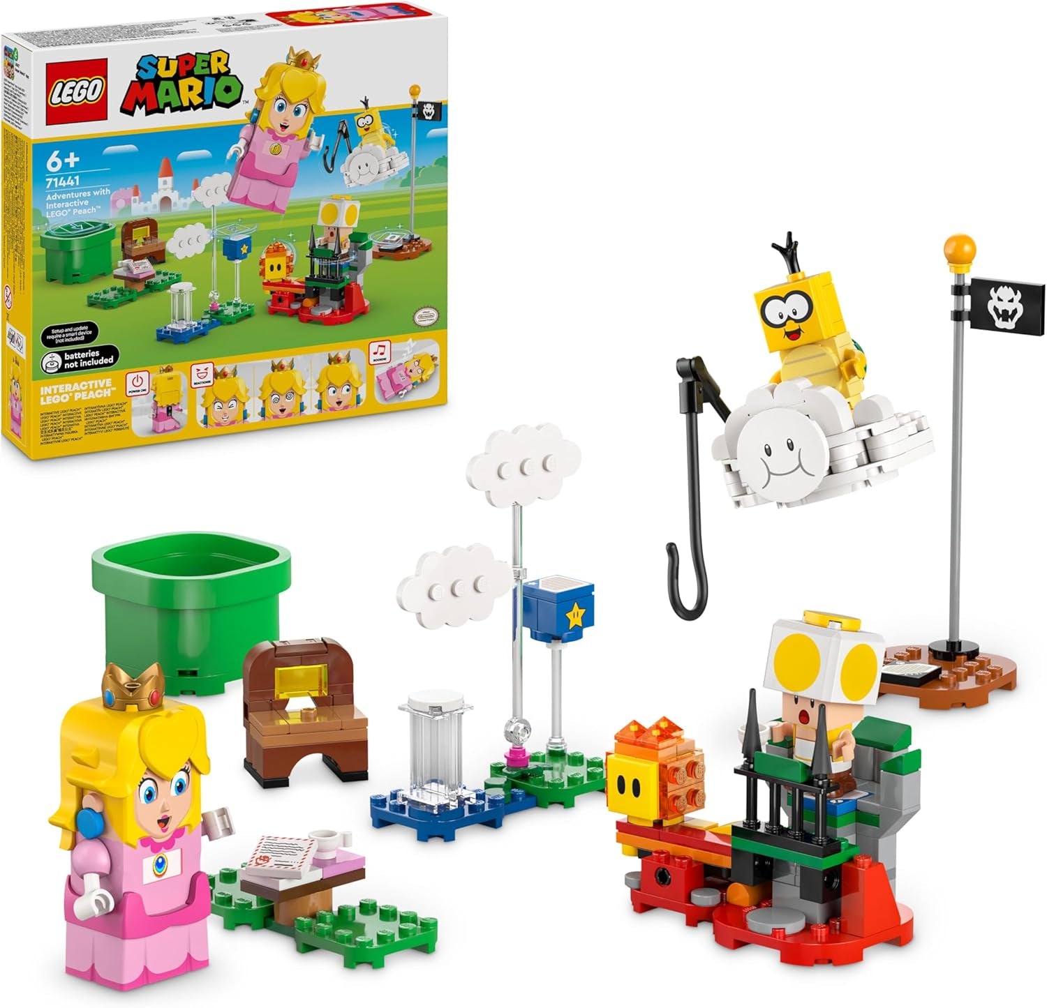 LEGO Super Mario Abenteuer mit dem interaktiven Luigi, Nintendo Geschenk für Jungen, Mädchen und Gamer ab 6 Jahren, Abenteuer-Spielset für Kinder mit rosa Baby Yoshi 71440