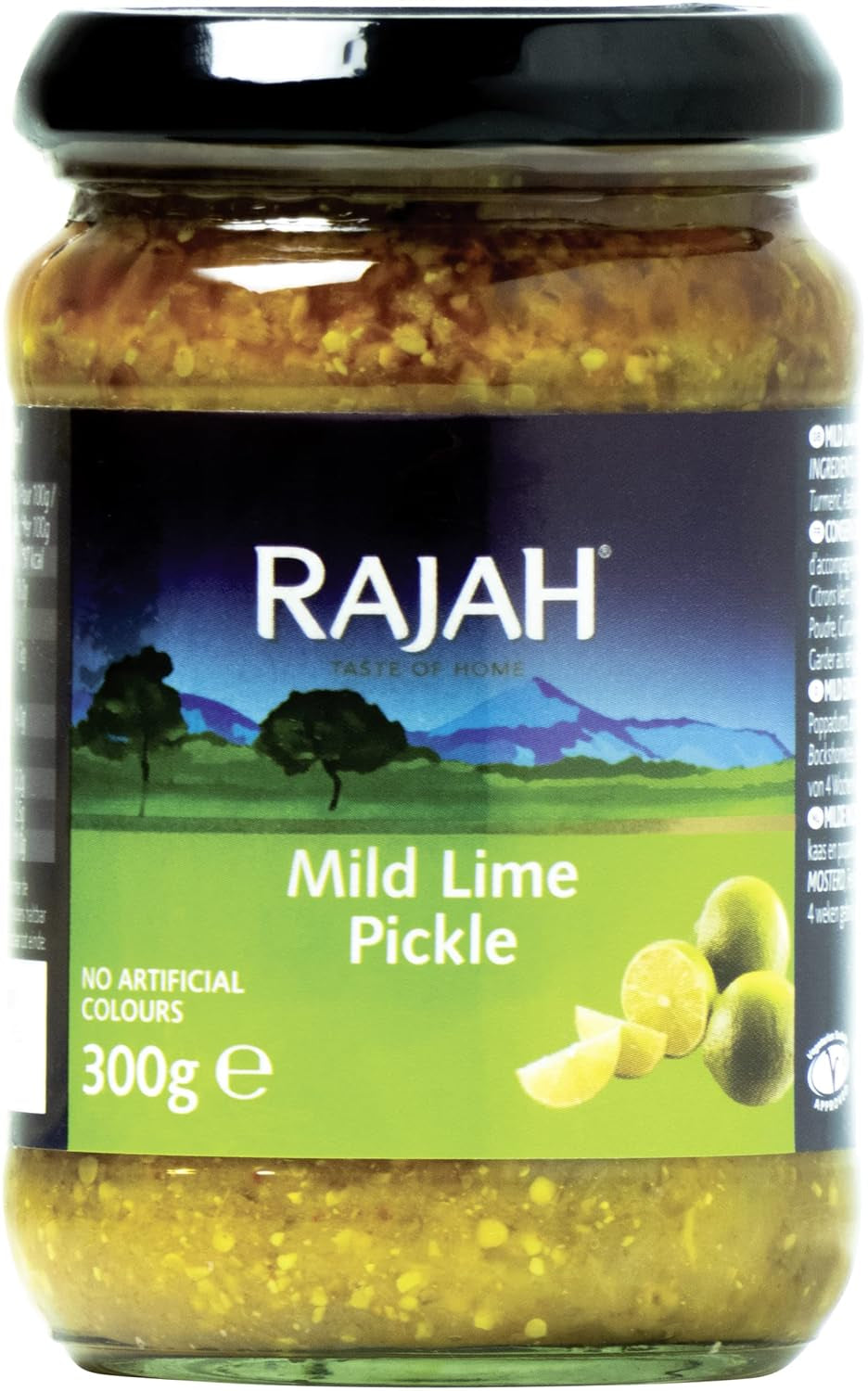 Rajah Mild Lime Pickle – Mild eingelegte Limetten – Ideal als Begleitung zu Curry, Fleisch, Käse, Poppadums & Vorspeisen – 1 x 300 g