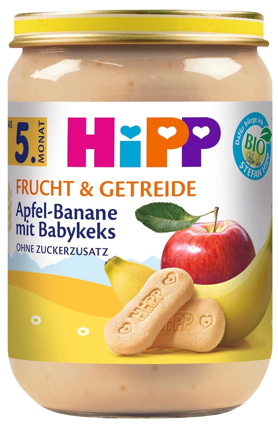 Hipp Birnen-Bananen mit Keksen, 6er Pack (6 x 190 Gramm) Mutter und Kind Naty Shop 6 x 190 Gramm Äpfel und Bananen