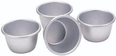 Kitchencraft Mini-Puddingformen aus eloxiertem Aluminium, 7,5 cm, Set mit 4 silbernen Backformen und Tabletts, Naty Shop